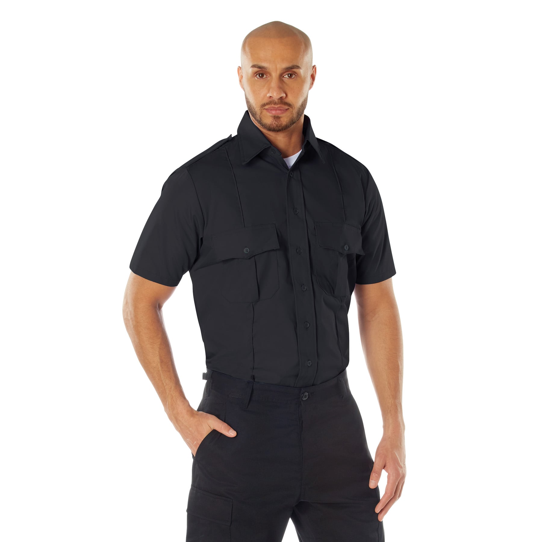 Rothco Short Sleeve Uniform Shirt - Midnight Navy Blue, X-Large