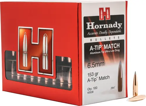 HORNADY BULLETS 6.5MM .264 - 153GR A-TIP 100RD 10BX/CS