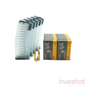 BUNDLE DEAL: 5 Translucent 30 Round MFT Extreme Duty AR-15 Magazines and 200 Rounds of Ammo - Retail / PMC 5.56 55 Grain