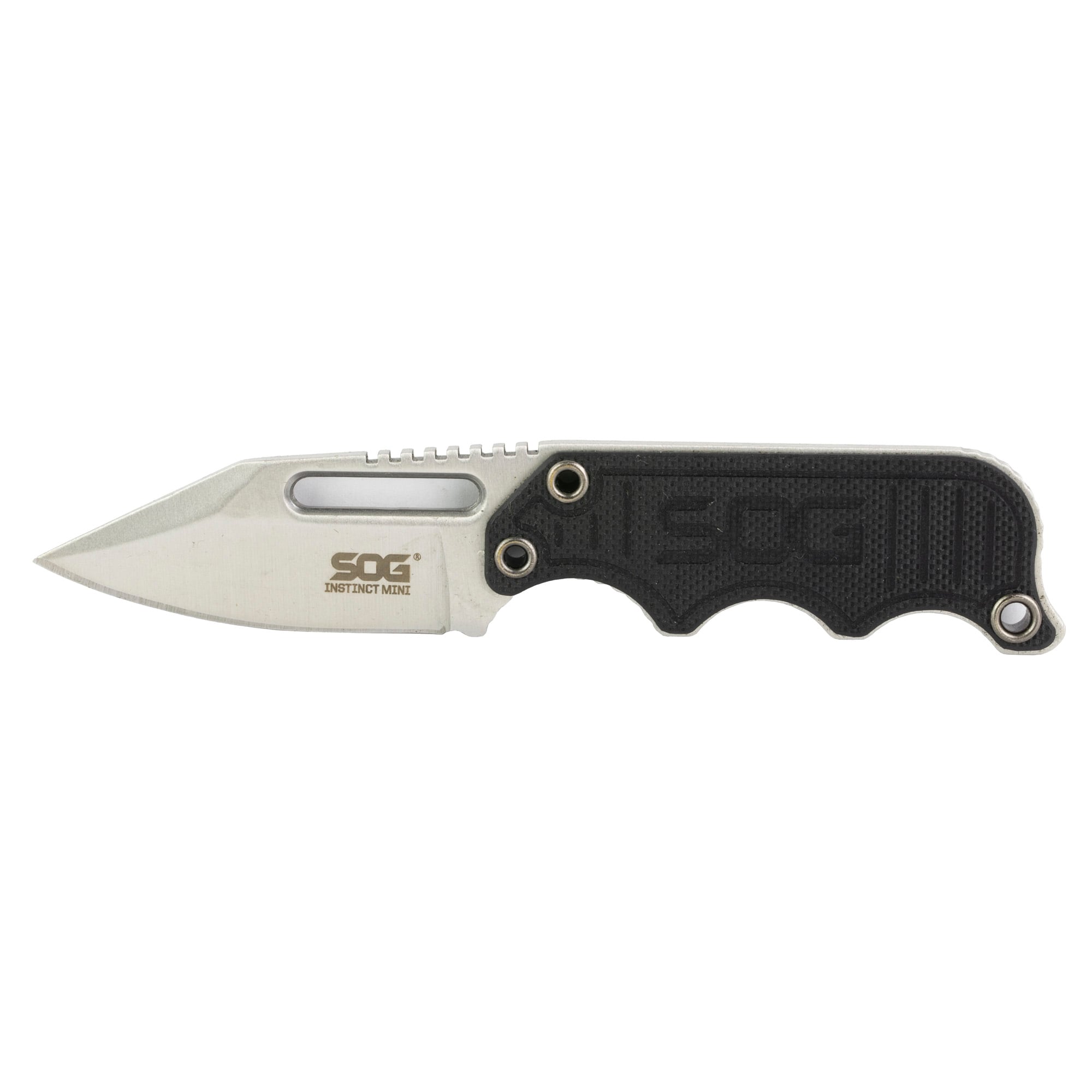 SOG Knives Instinct Mini 1.9" Clip Point Fixed Blade Knife, Silver - SOGNB1002CP