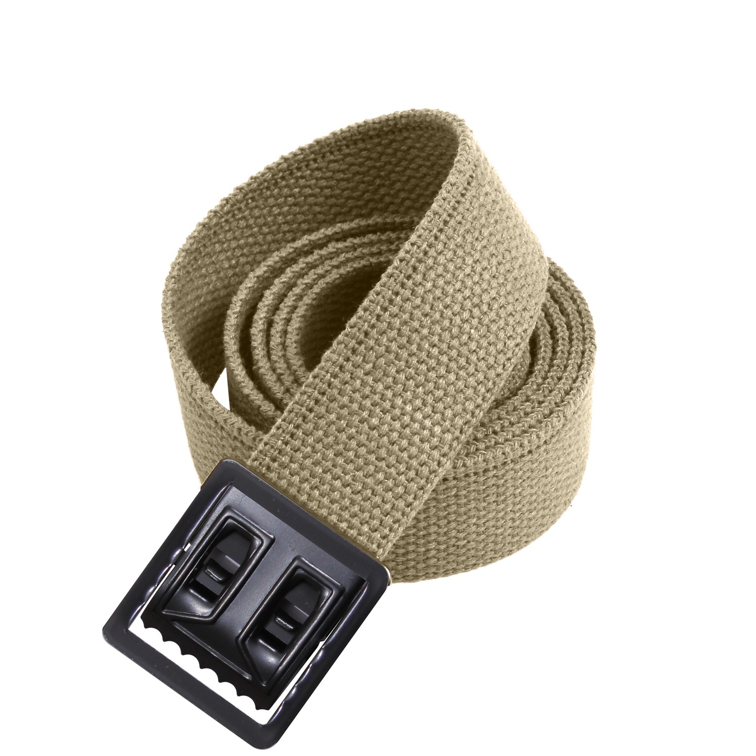 Rothco Military Web Belts With Open Face Buckle - Black, Khaki, 54 In