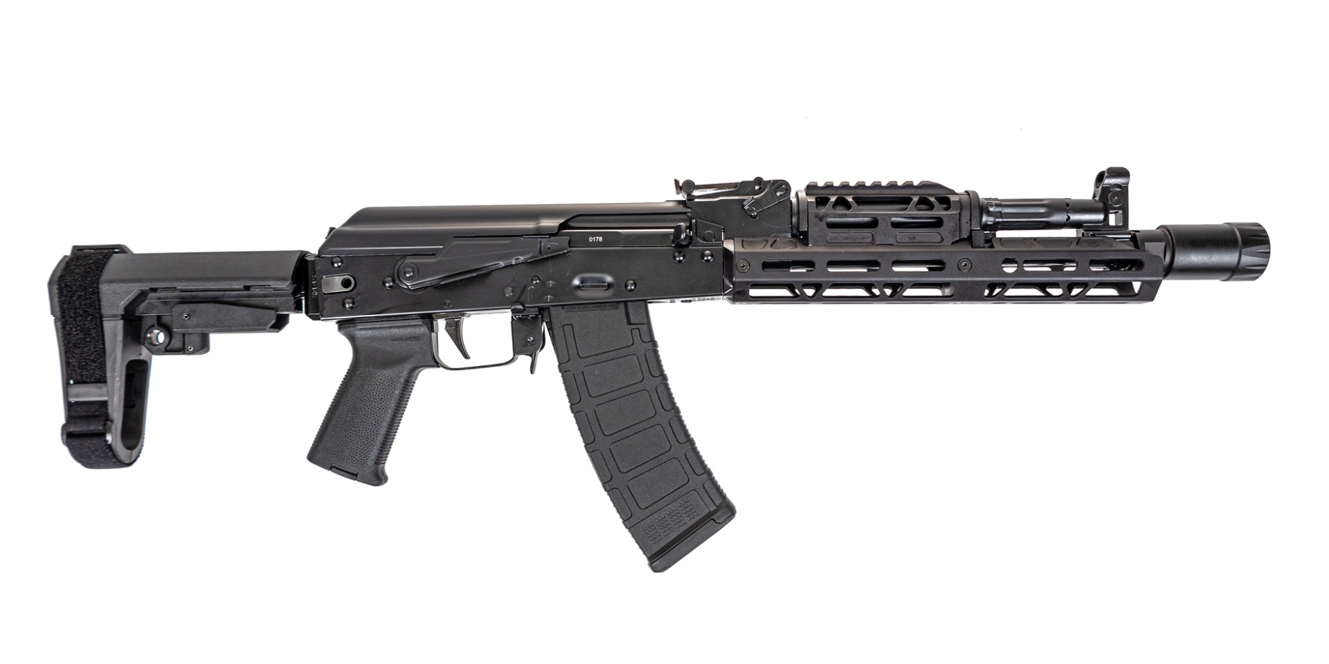 PSA AK-105 SBA3 Pistol with JL Billet Rail, Toolcraft Bolt, Trunnion, and Carrier