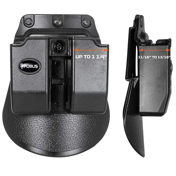 Fobus Double Magazine Pouch for 9mm/.40 (Except Glock), Matte Black - 6909NDP