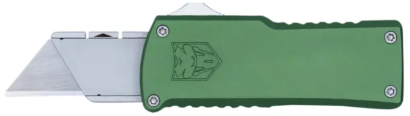 CobraTec Knives CTOTFUTODG Utility OTF Plain Aluminum Blade, 3.38" OD Green Aluminum Handle