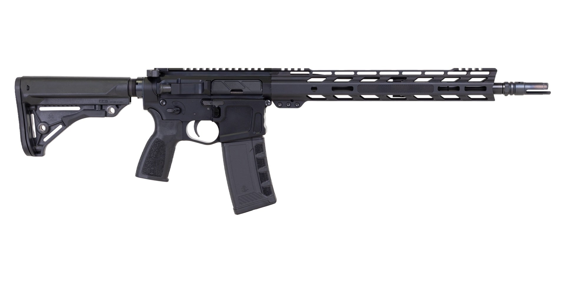 PSA "Sabre" Billet 14.5" .223 Wylde M4 13.5" Knurled Slant Rail and Pin/Weld Rifle with Sabre Furniture