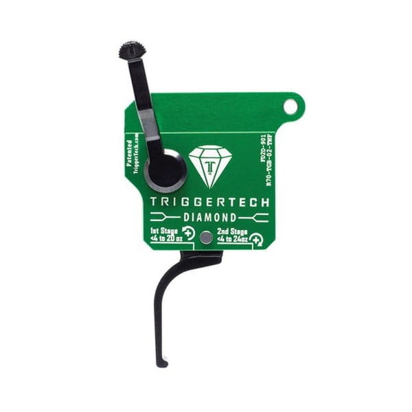 Triggertech Diamond (4-20/4-24 oz) Flat Lever Trigger for Remington 700, Green - R70TGB02TNF