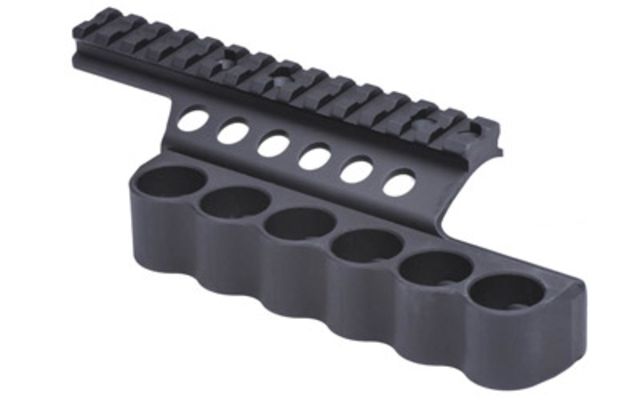 Mesa Tactical Benelli SuperNova SureShell Aluminum Carrier and Rail 6-Shell 12 Gauge 55 in Black