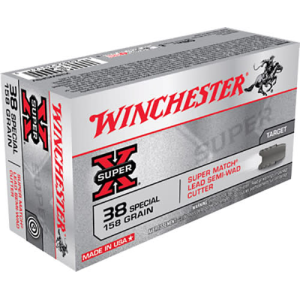 Winchester Ammo X38WCPSV Super-X 38 Special 158 GR Lead Semi-Wadcutter - 50rd Box