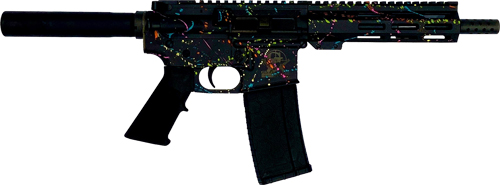 GLFA AR15 Pistol .223 Wylde 7.5" Nitride Splatter Black