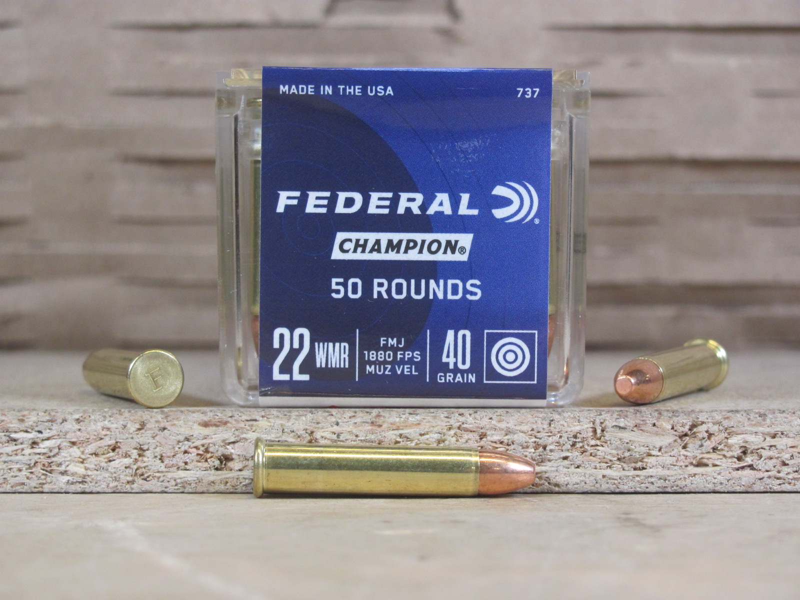 500 Round Brick – 22 Cal Win Magnum 40 Grain FMJ Federal Game Shok Ammo – 737