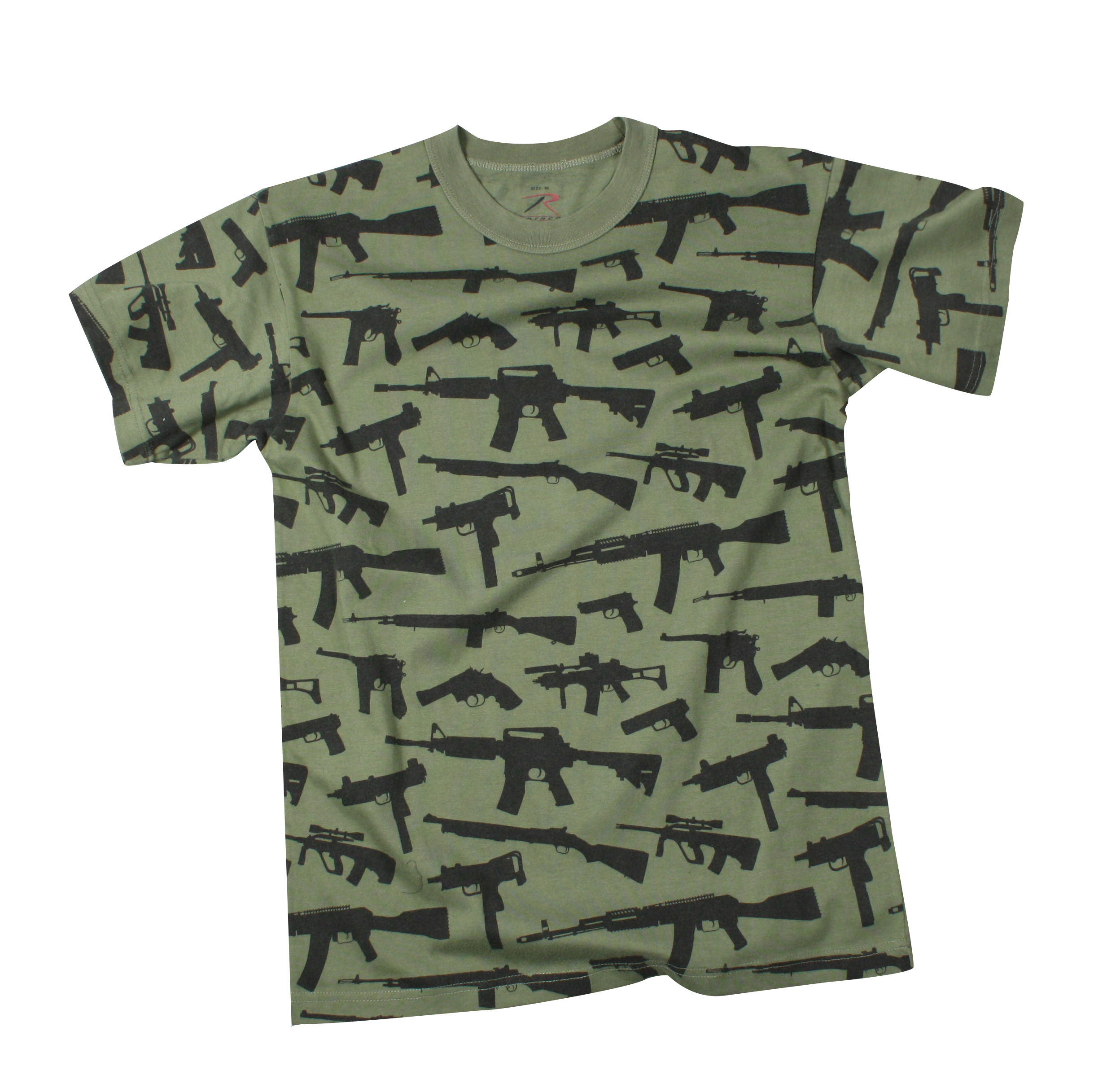 Rothco Vintage Guns T-Shirt - Olive Drab, Large