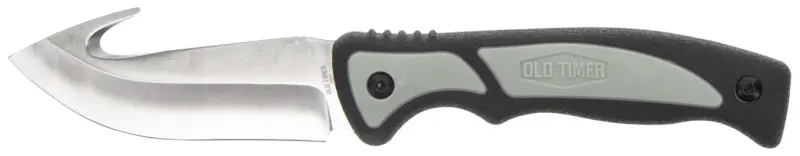 Old Timer 1137138 Trail Boss 3.70" Fixed Gut Hook Plain Stainless Steel Blade, TPE Handle Includes Sheath