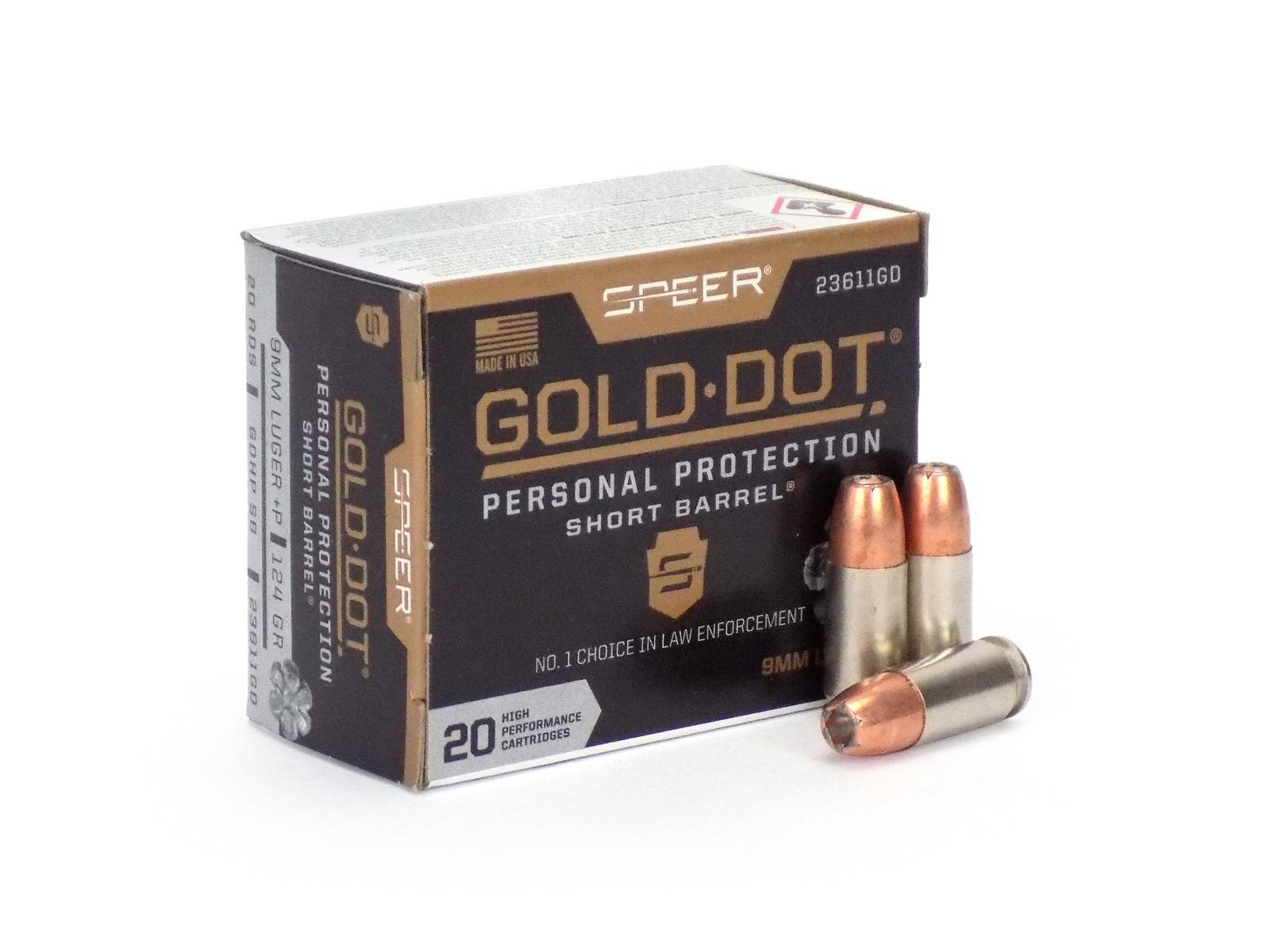 Speer Gold Dot Short Barrel 9mm +P 124 Gr JHP (Box)