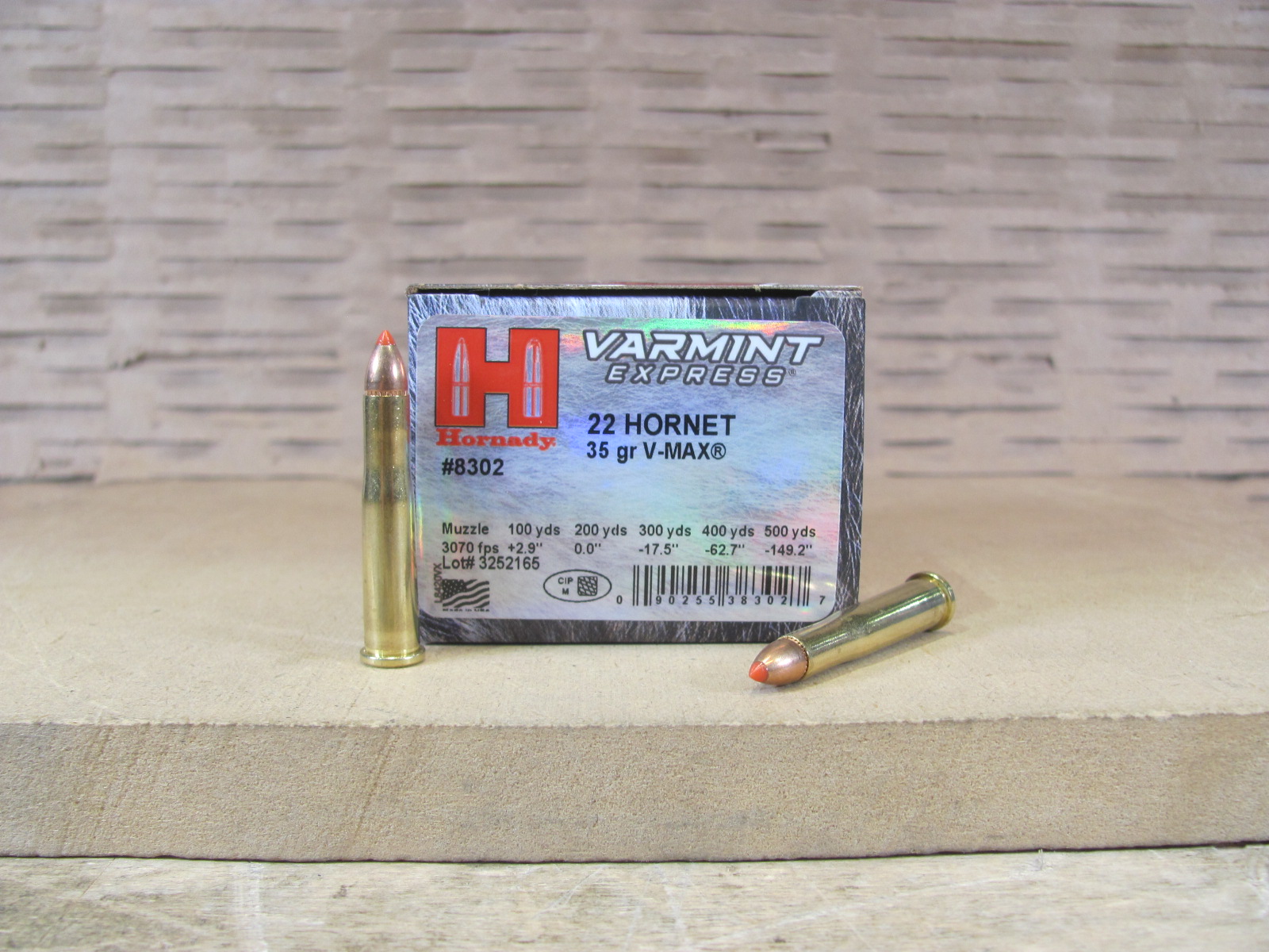 25 Round Box – 22 Hornet 35 Grain Hornady V-Max Ammo – 8302