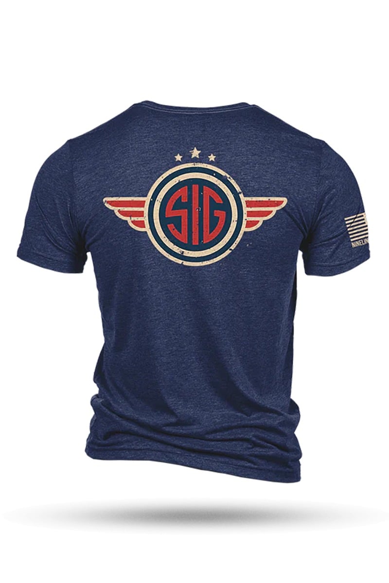 Nine Line Sig Sauer Wings - T-Shirt, Navy - 3X-Large