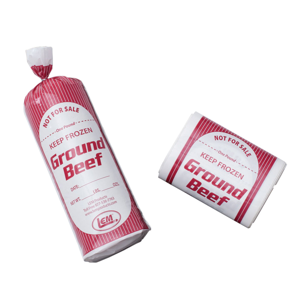 LEM Ground Beef Bag, 1 lb Pack of 25