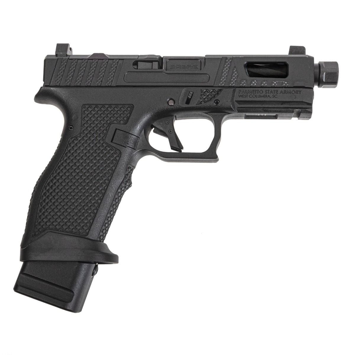 PSA Sabre Dagger Full Size - S 9mm Pistol, Threaded Barrel, W/Mag Extensions, Black