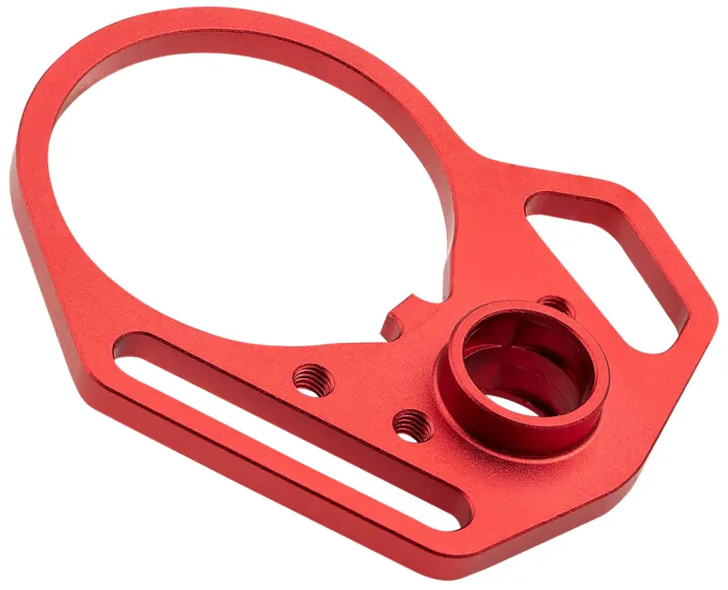Strike Industries ARULMFEP QD End Plate QD End Plate with Hook Attachments Anti-Rotation Castle Nut, Red Finish