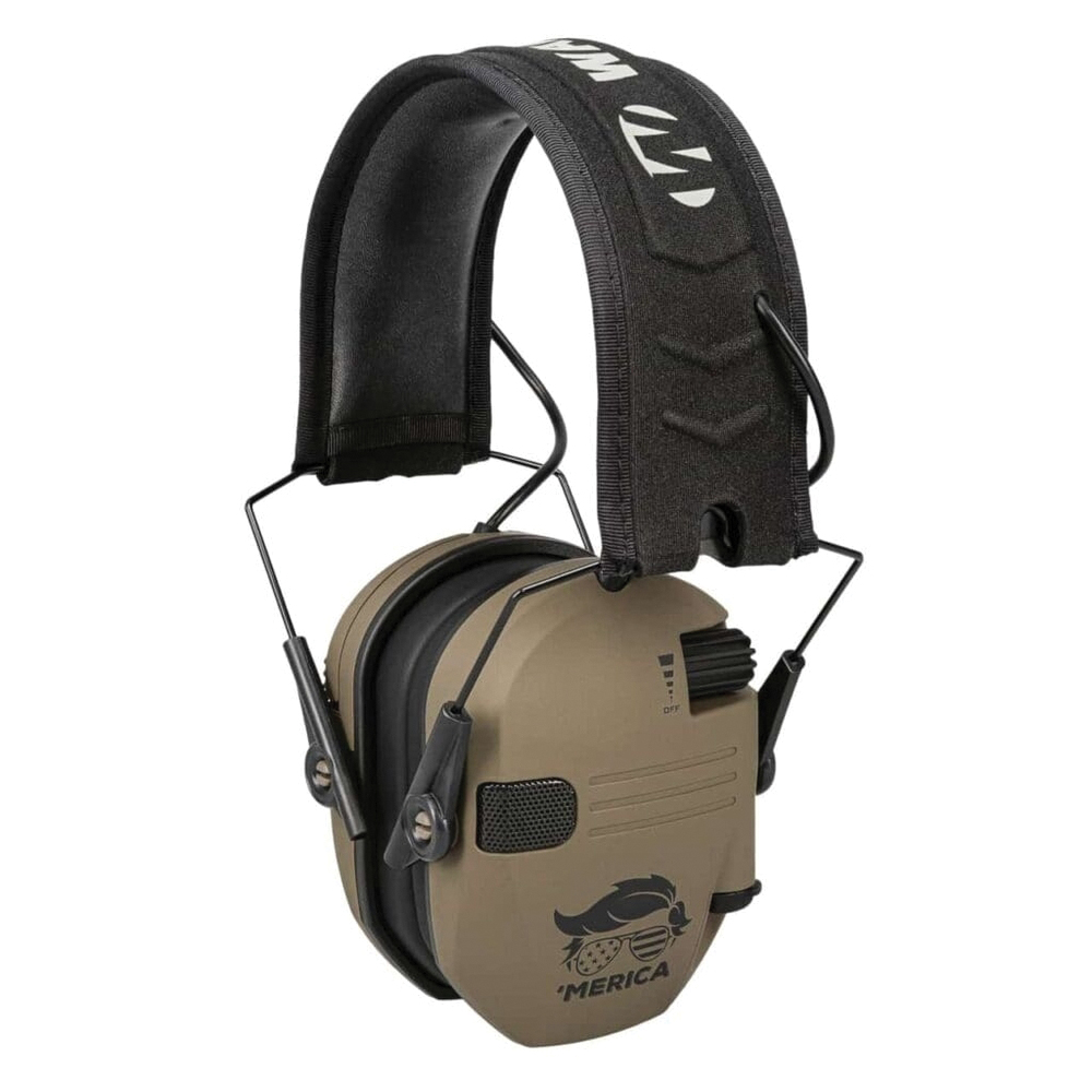 Walkers Game Ear Razor Slim Trump 2024 Merica 23 dB Electronic Earmuffs, Flat Dark Earth