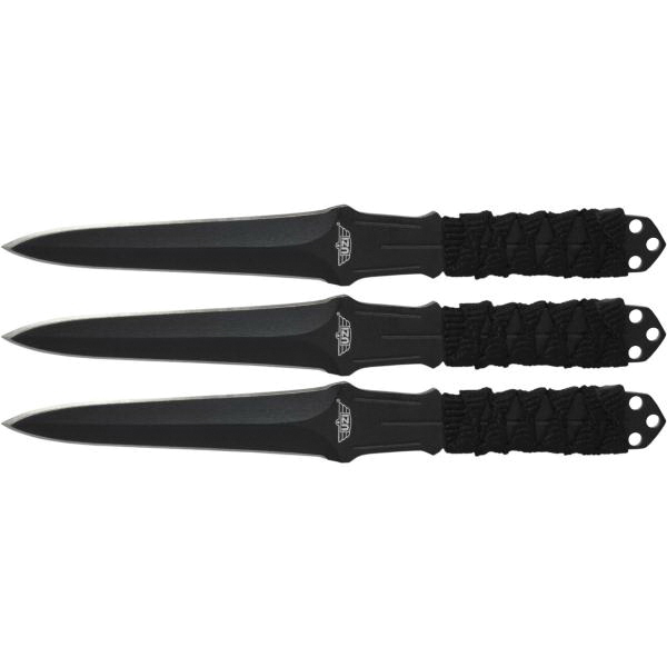 CampCo UZI Throwing Knife Triple Set, 3", Black - UZKTRW003