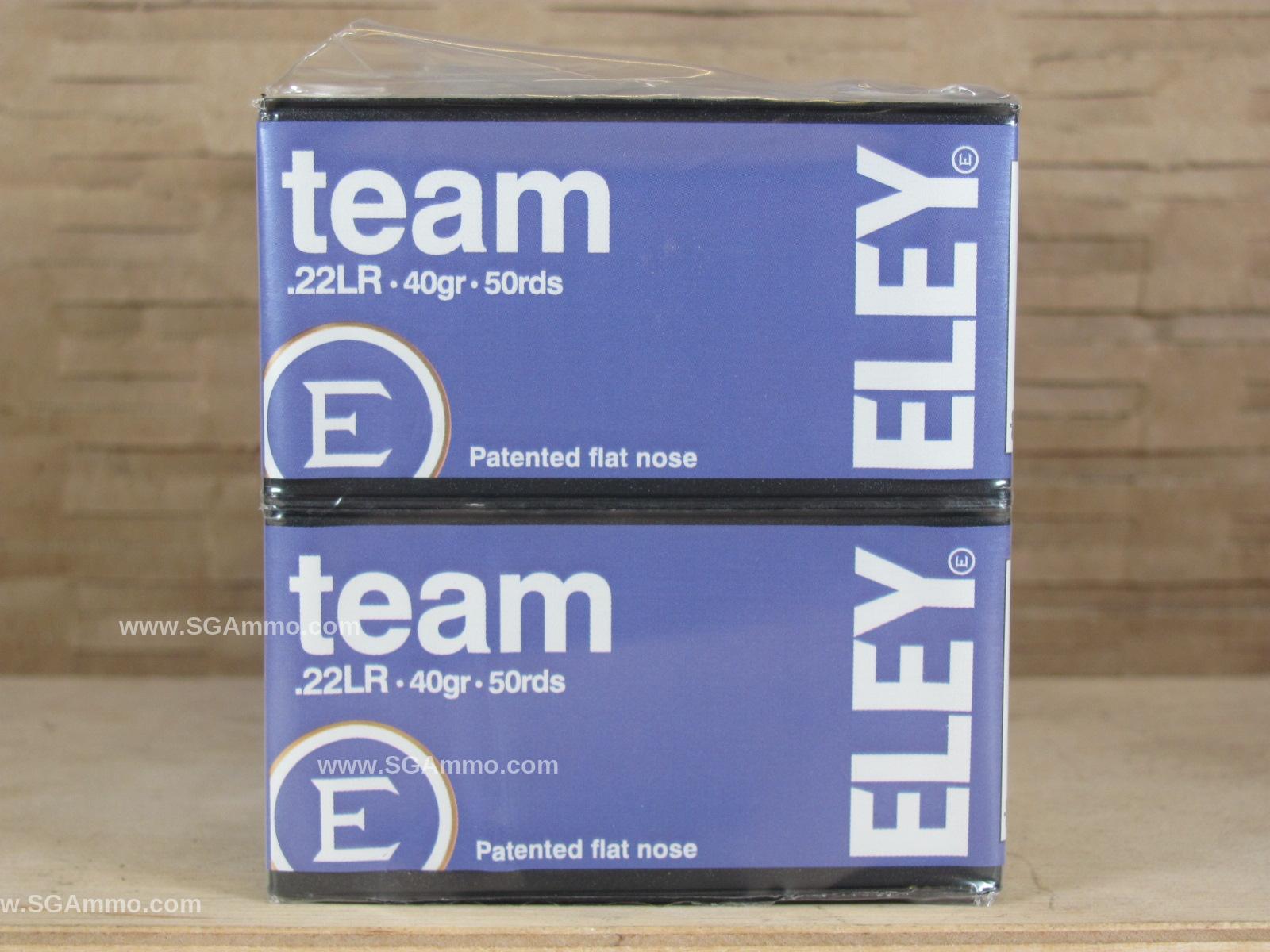 500 Round Brick – 22 LR 40 Grain Flat Nose Eley Team Ammo Made in England