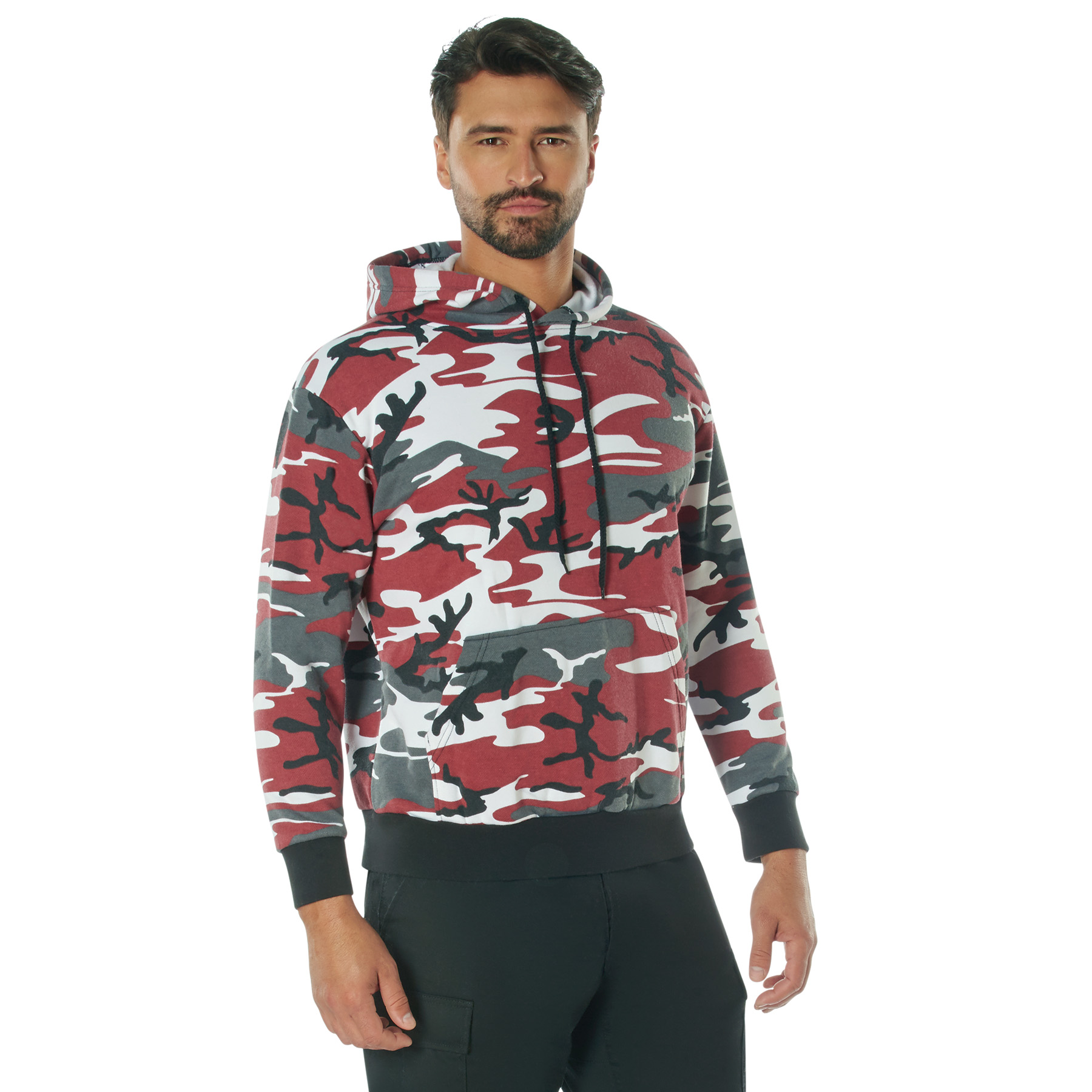 Rothco Camo Pullover Hooded Sweatshirt - Red Camo, Medium