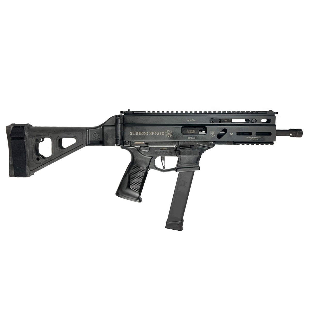 GRAND POWER STRIBOG SP9A3G 9MM SUB PSTL W/SBT BRC BLK 8″ THRD BRL 3-33RD - No Credit Card Fees - Free Shipping