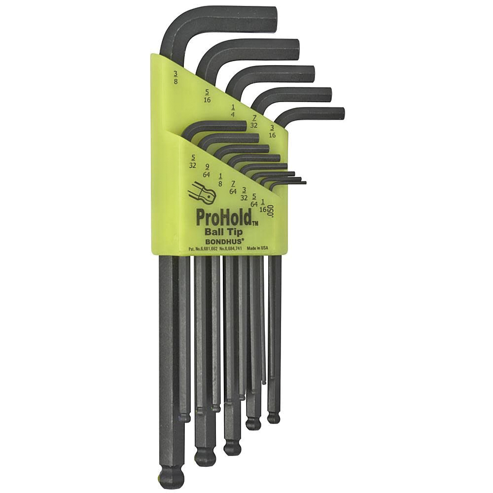 Bondhus ProHold/PBLX13 13-Piece Long Length Tip Ball End Wrench Set