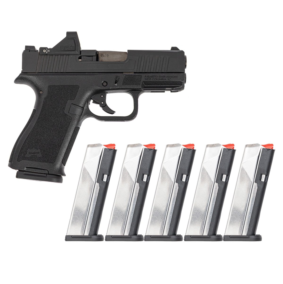 PSA Dagger Micro Complete 9mm Pistol, Shield Cut Black, w/ Viridian RFX11 and 5 Slick 15rd Mags