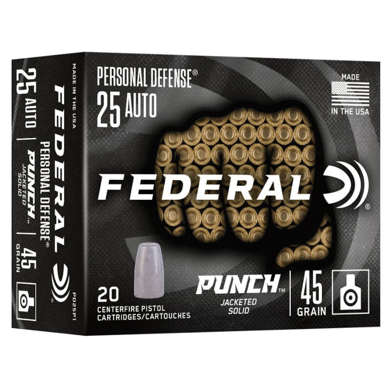 FEDERAL 25 AUTO 45 GR PUNCH 20 RD/BX 10 BX/CS
