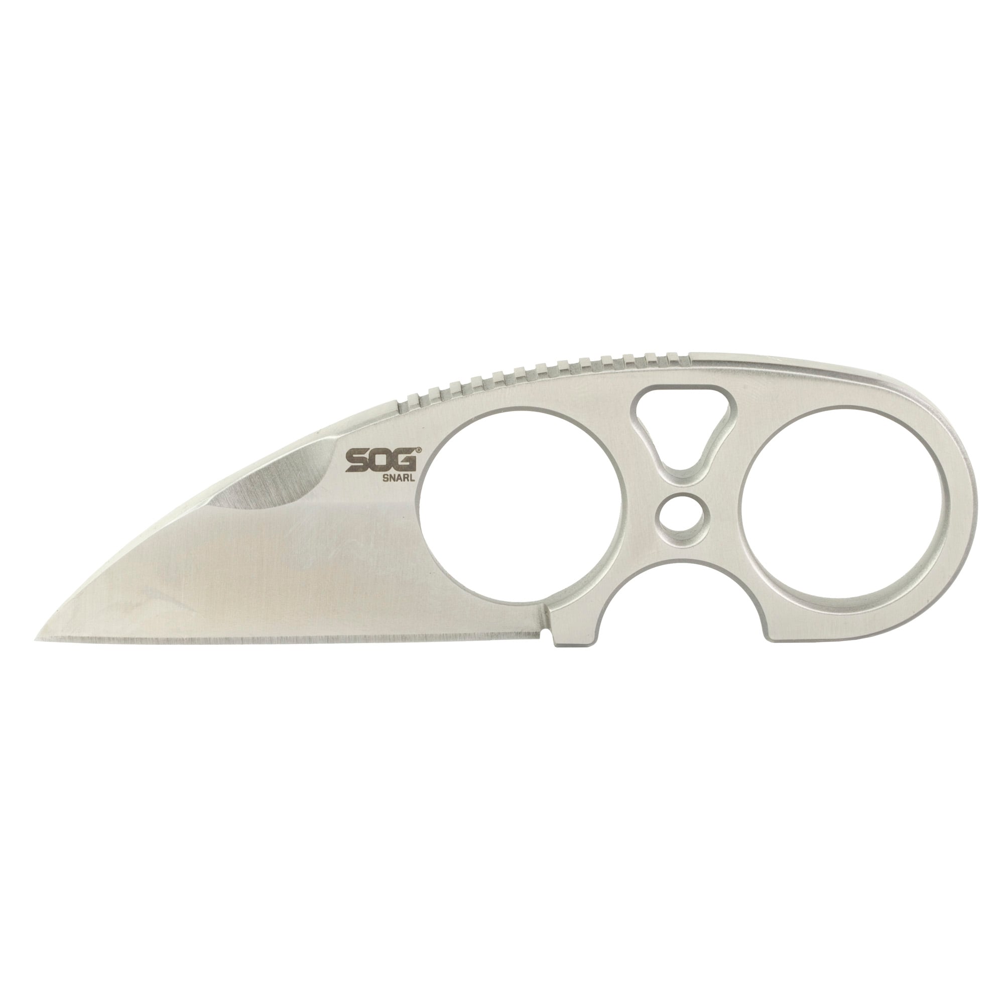 SOG Knives Snarl 2.3" Sheepsfoot Fixed Blade Knife, Silver - SOGJB01KCP