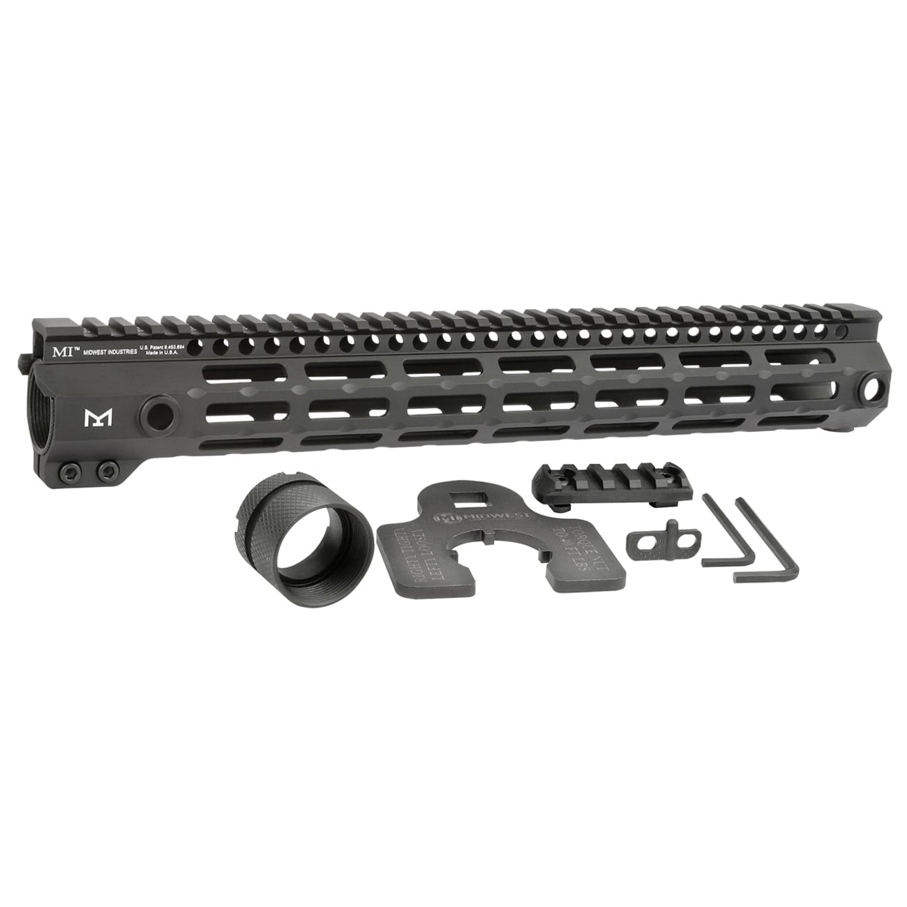Midwest Industries 1-Piece G4 M-LOK Free-Float Handguard 14" for AR-15, Black - MI-G4M14