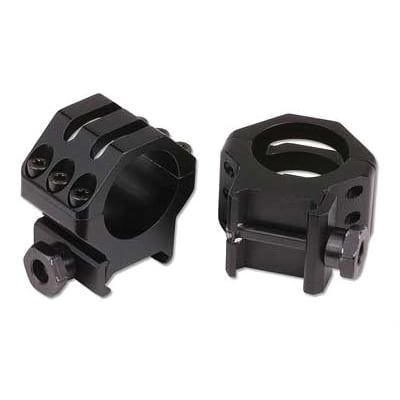 Weaver Low Height 6 Hole 30mm Tactical Rings, Matte Black - 48355