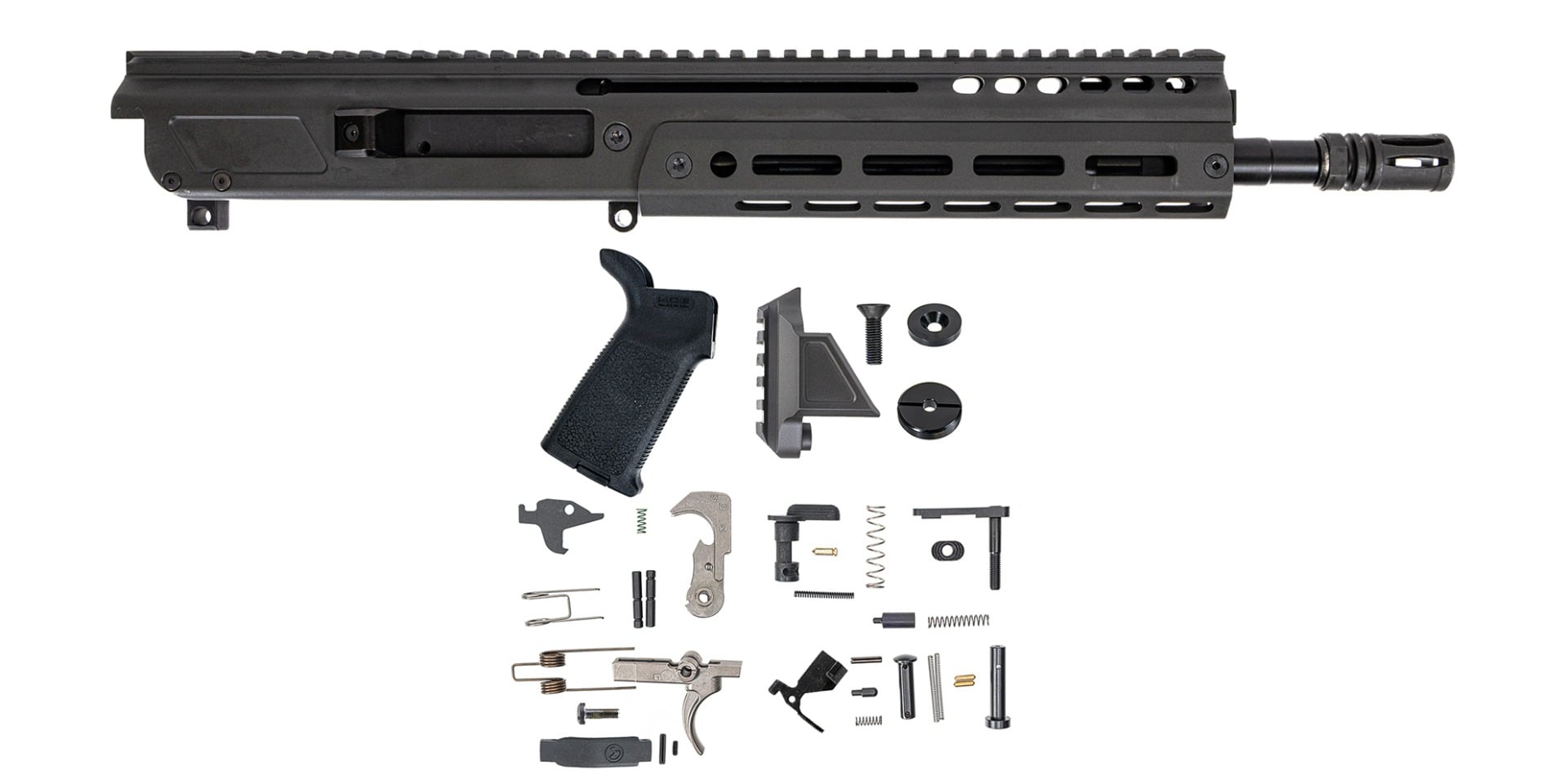 PSA Upper JAKL, 10.5" 5.56 NATO 1:7 Nitride, With BCG and Lower Build Kit, JAKL Smoke MOE EPT w/o Brace, Smoke