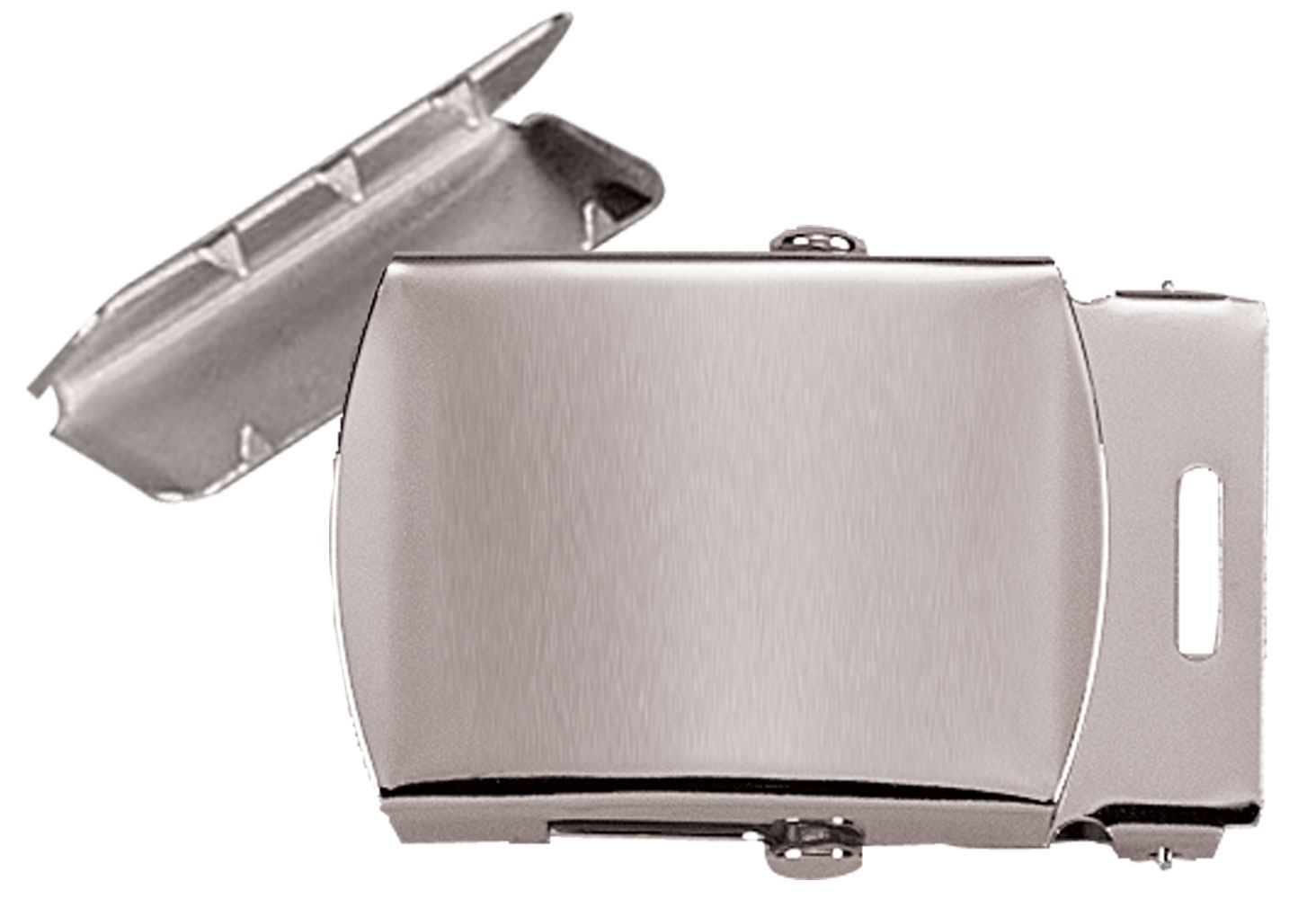 Rothco G.I. Type Web Belt Buckle And Tip Pack - Chrome