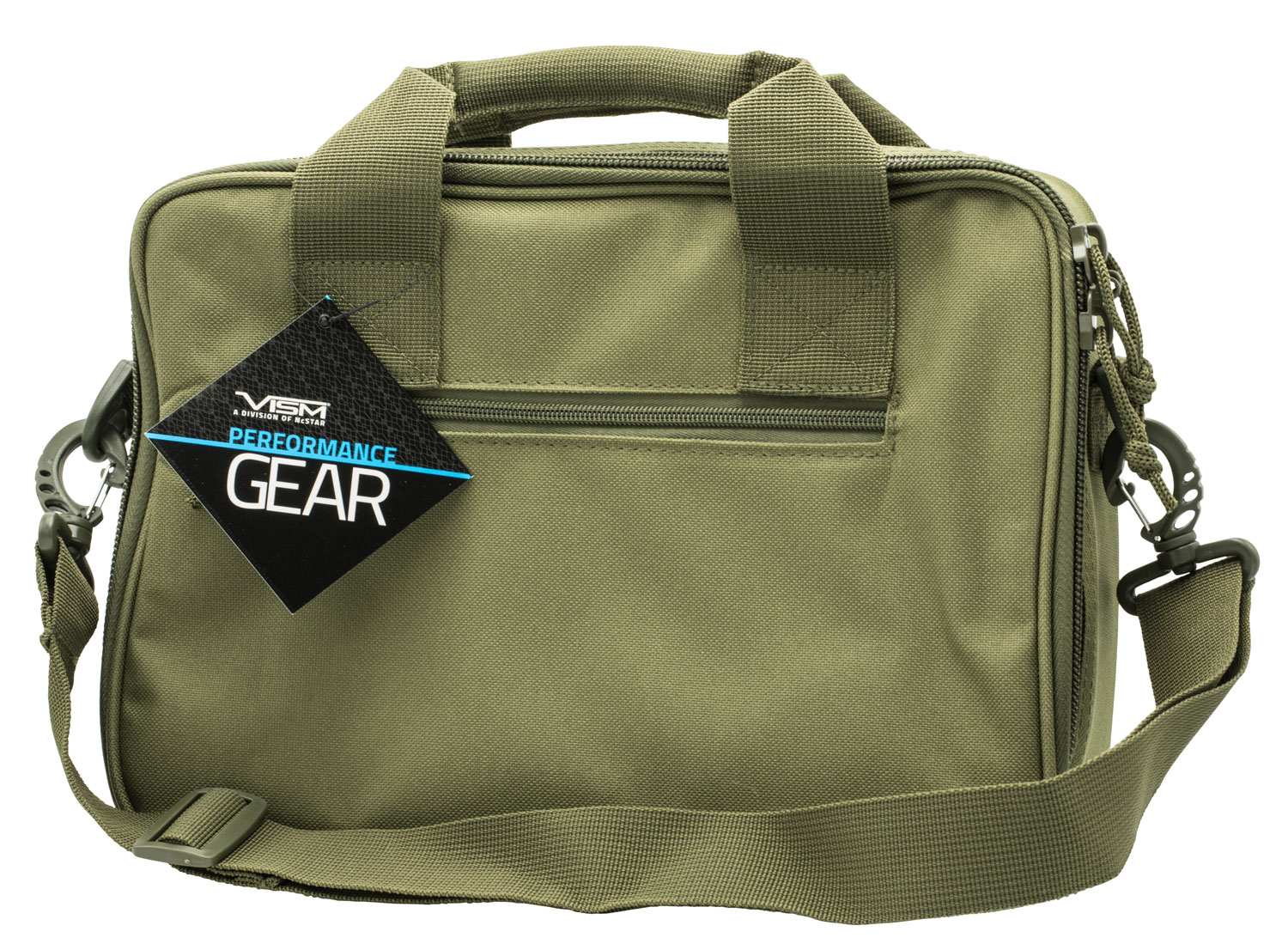 NcStar VISM Double Pistol Range Bag, Green - CPDX2971G