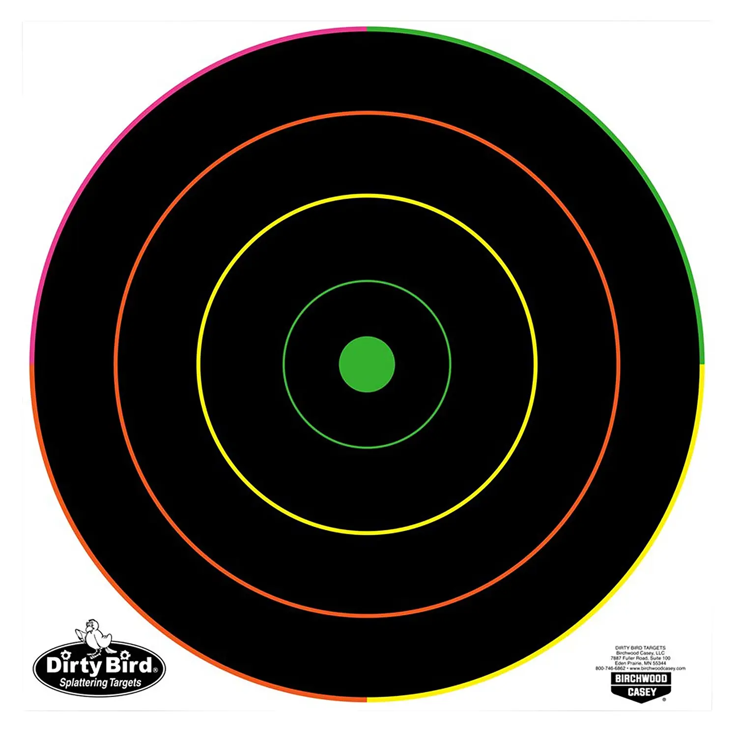 Birchwood Casey 35830 Dirty Bird 12" Bullseye Tagboard Hanging Multi-Color 10 Pk.