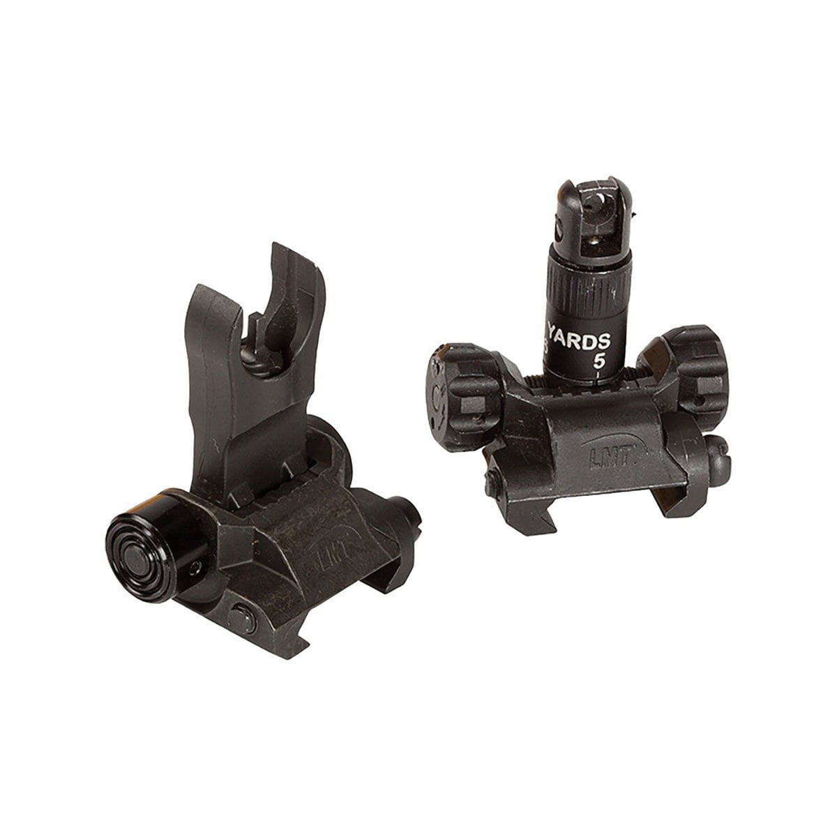 LMT Defense Imperial Buis Sight Set Front/Rear Flip-Up, Black/Black