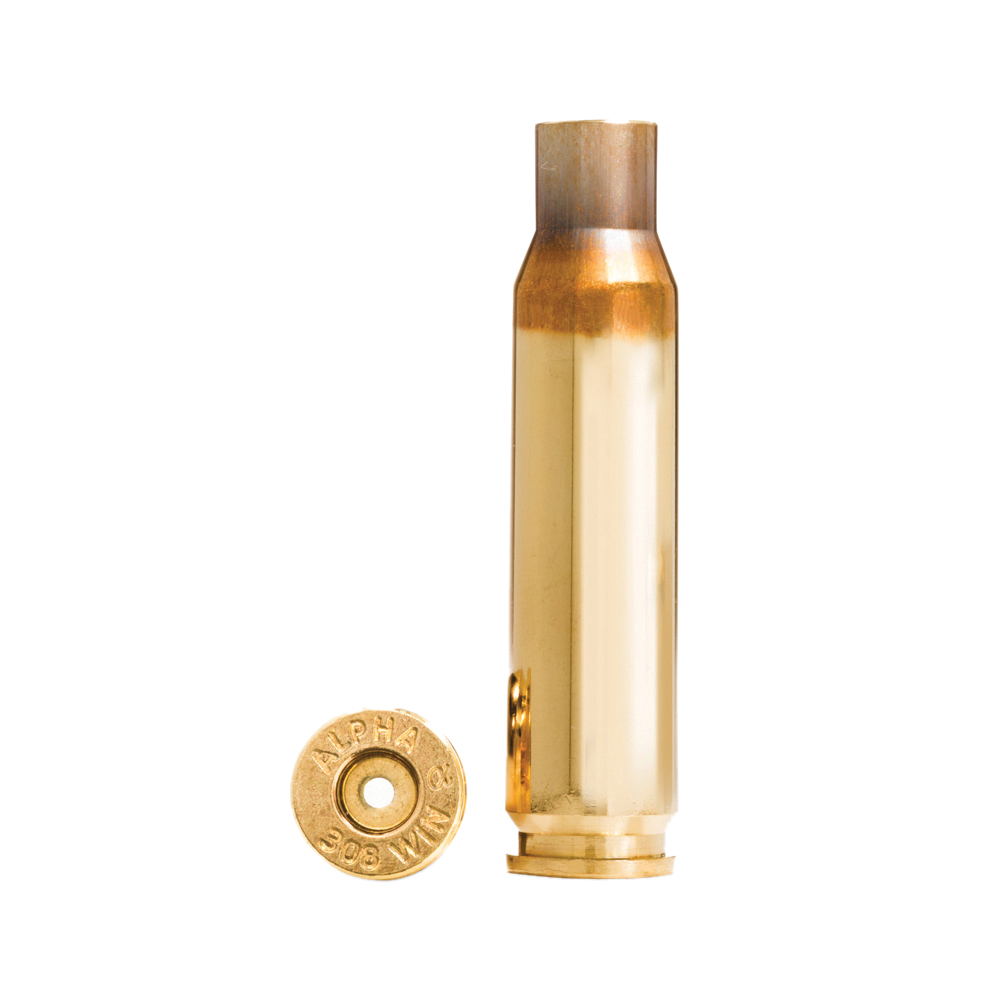 Alpha Munitions .308 Win Large Rifle Unprimed Brass Cartridge Case, 100rds