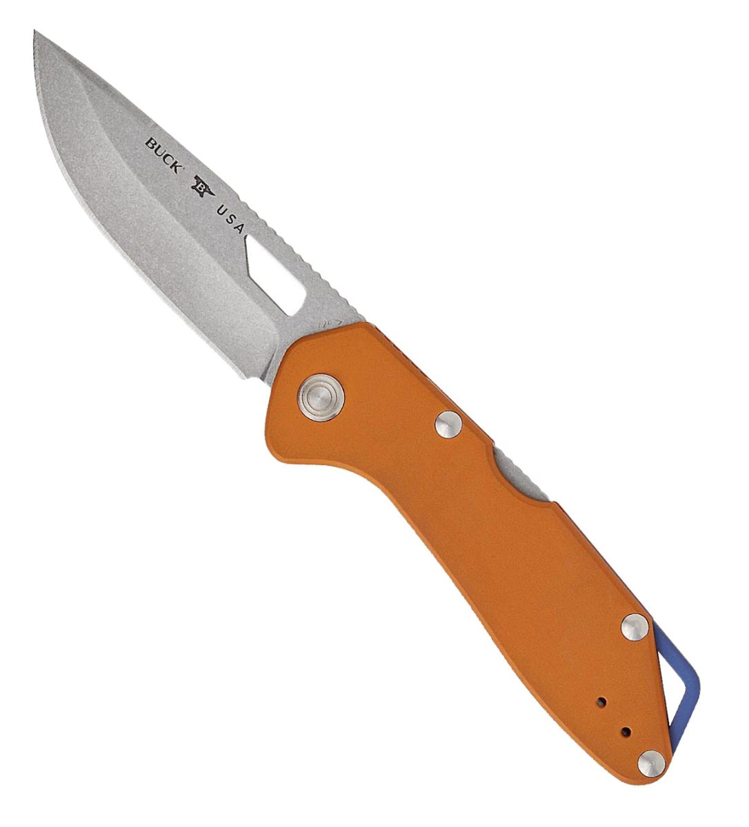 Buck Mustang Drop Point Folding Knife, Orange - 0724ORS-B