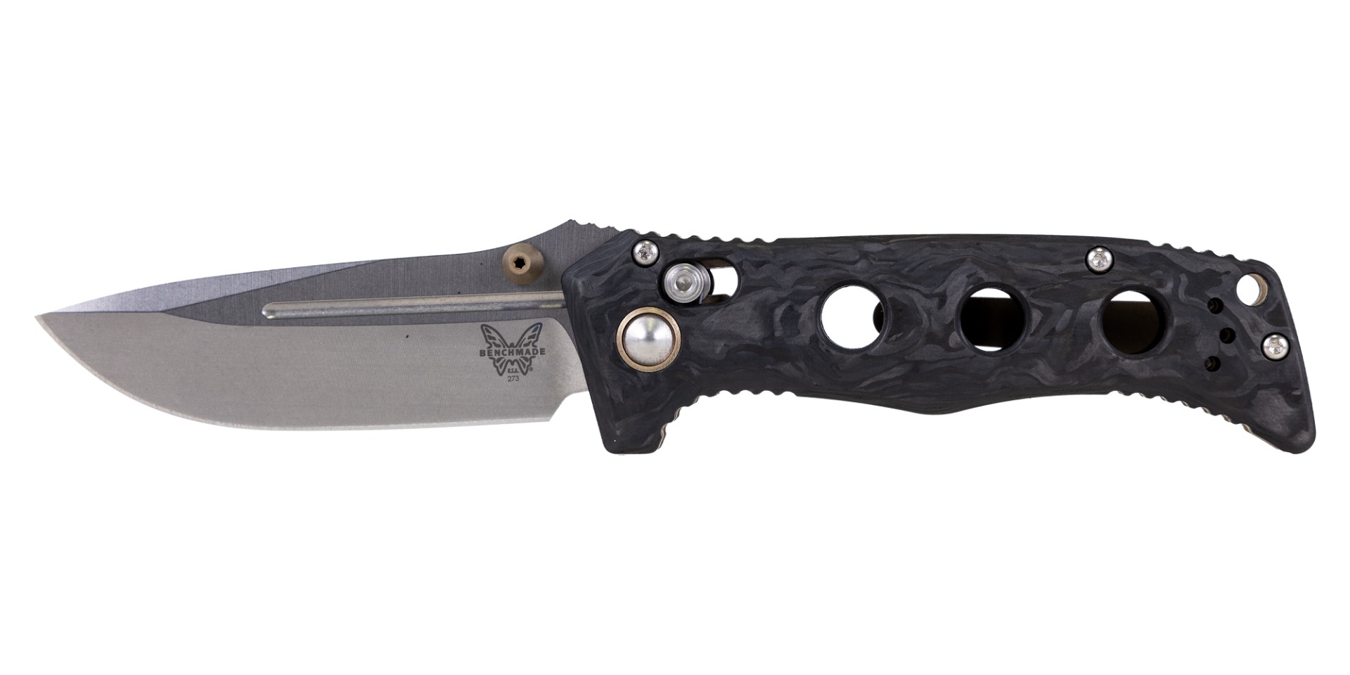 Benchmade Mini Adamas Folding Drop Point Knife, Marbled Carbon - 273-06