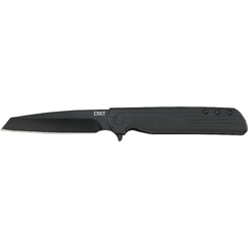 CRKT LCK + Tanto Blackout Assisted Folding Knife w/ Liner Lock, 3.24", Black - 3802KC