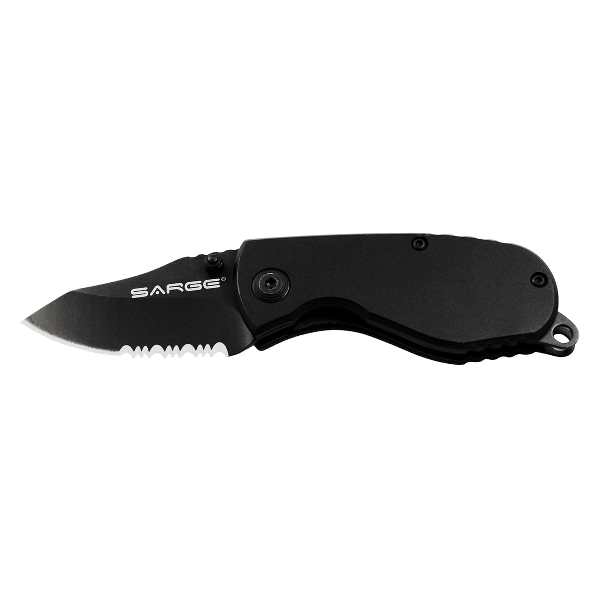 Sarge Knives Grunt Folding Knife Drop Point, Black