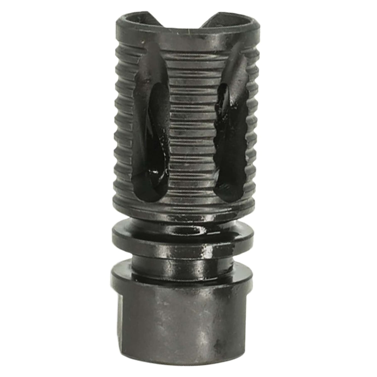 Lead & Steel Closed Tine Saw Style Flash Hider 1/2-28, Black