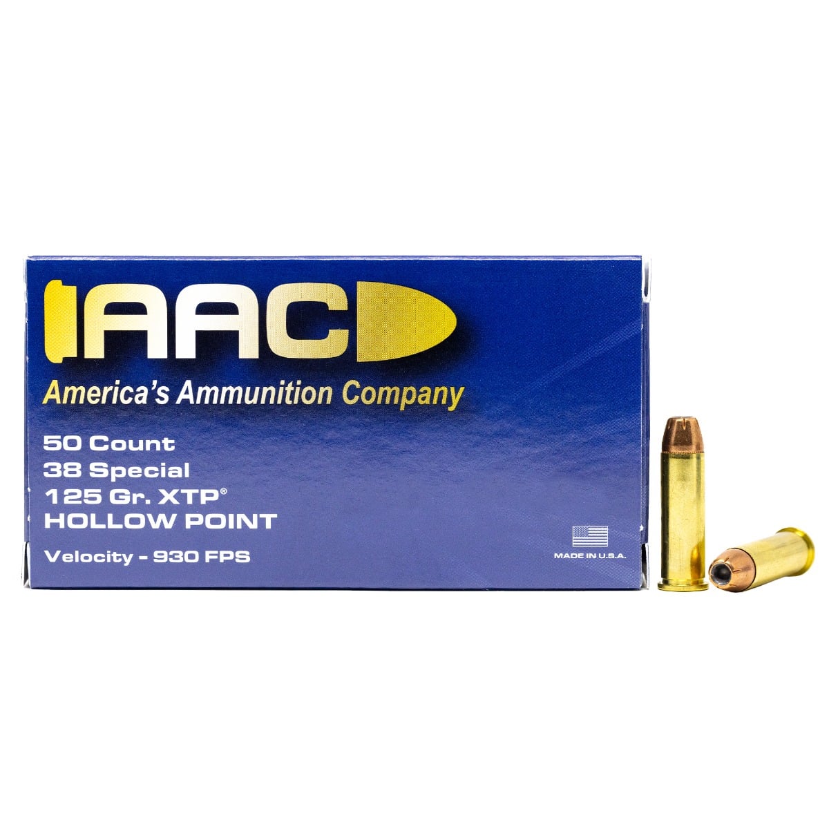AAC 38 Special Ammo 125gr XTP Hollow Point 50rd Box