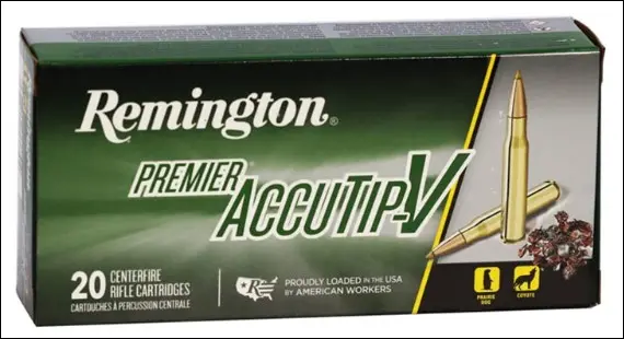 REMINGTON PRA222RB 222 REM 50GR ACCUTIP-V BT 20 RD/BX 10 BX/CS