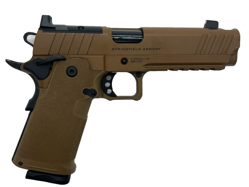 SPRINGFIELD ARMORY 1911 DS PRODIGY COMP COYOTE BROWN 5″ 9MM PSTL 1-17RD 1-20RD - No Credit Card Fees - Free Shipping