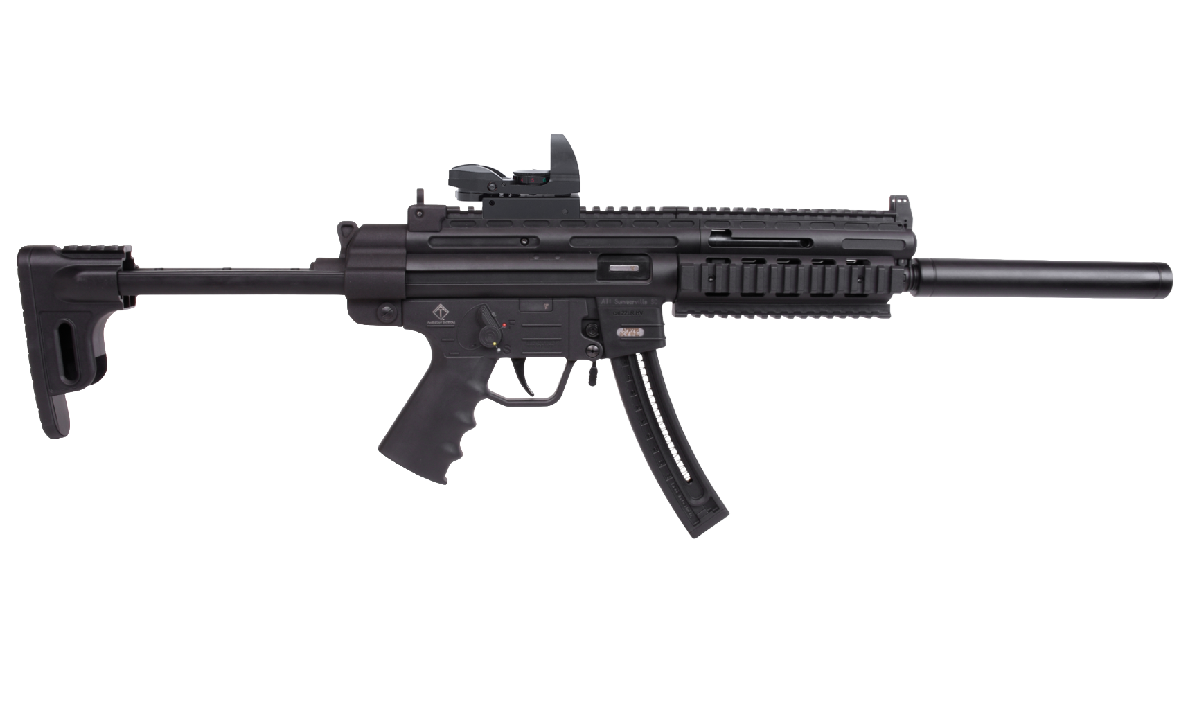 ATI GSG-16 16.25" .22 LR Carbine Rifle, Black w/ DUO Red / Green Sight - GERGGSG1622DUO
