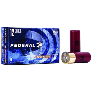 Federal F1274B Power-Shok  12 Gauge 2.75 27 Pellets 4 Buck Shot 5 Bx/ 50 Cs