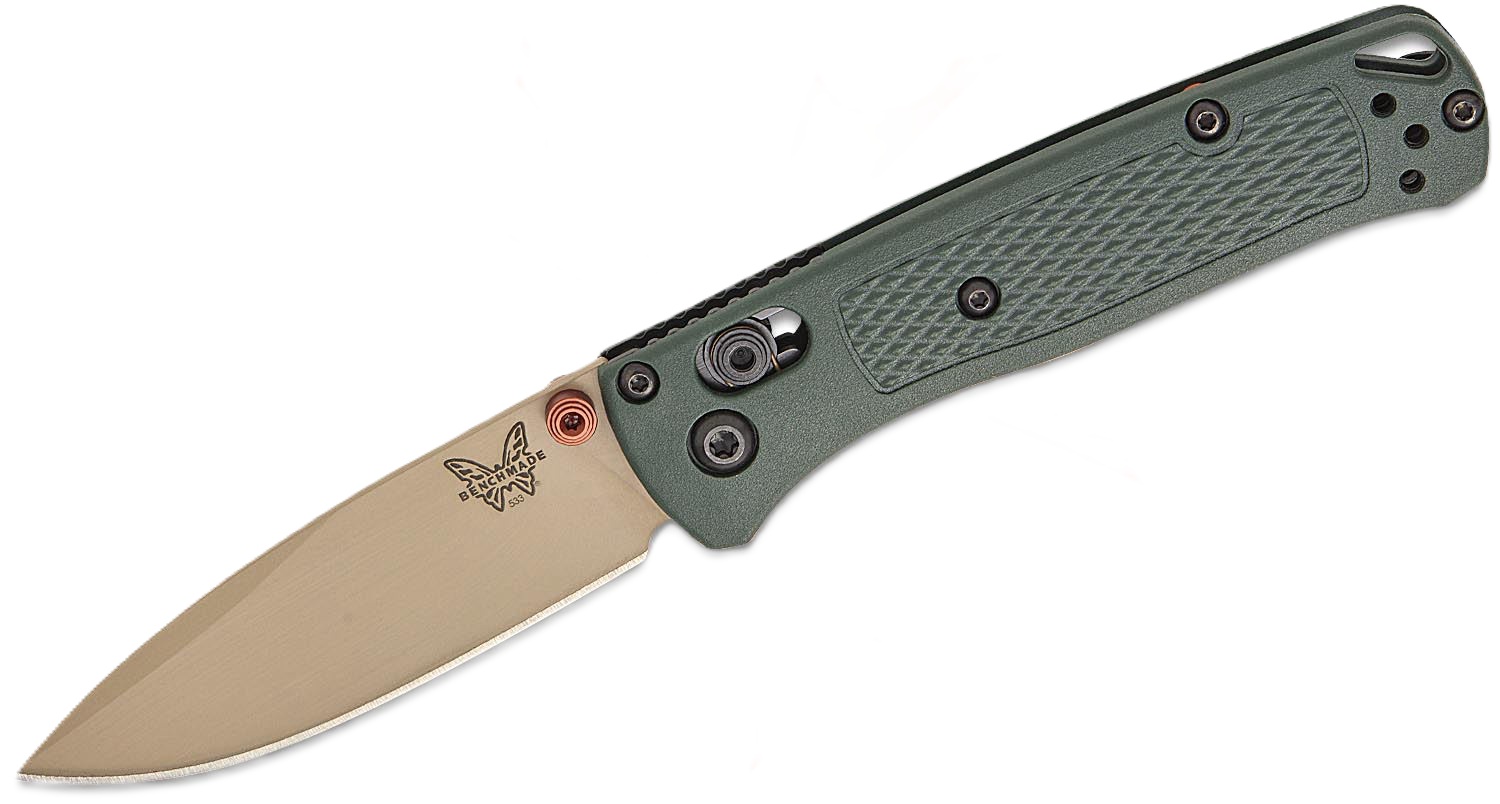 Benchmade Mini Bugout Folding Drop Point Knife, Taiga Green - 533TN-2601